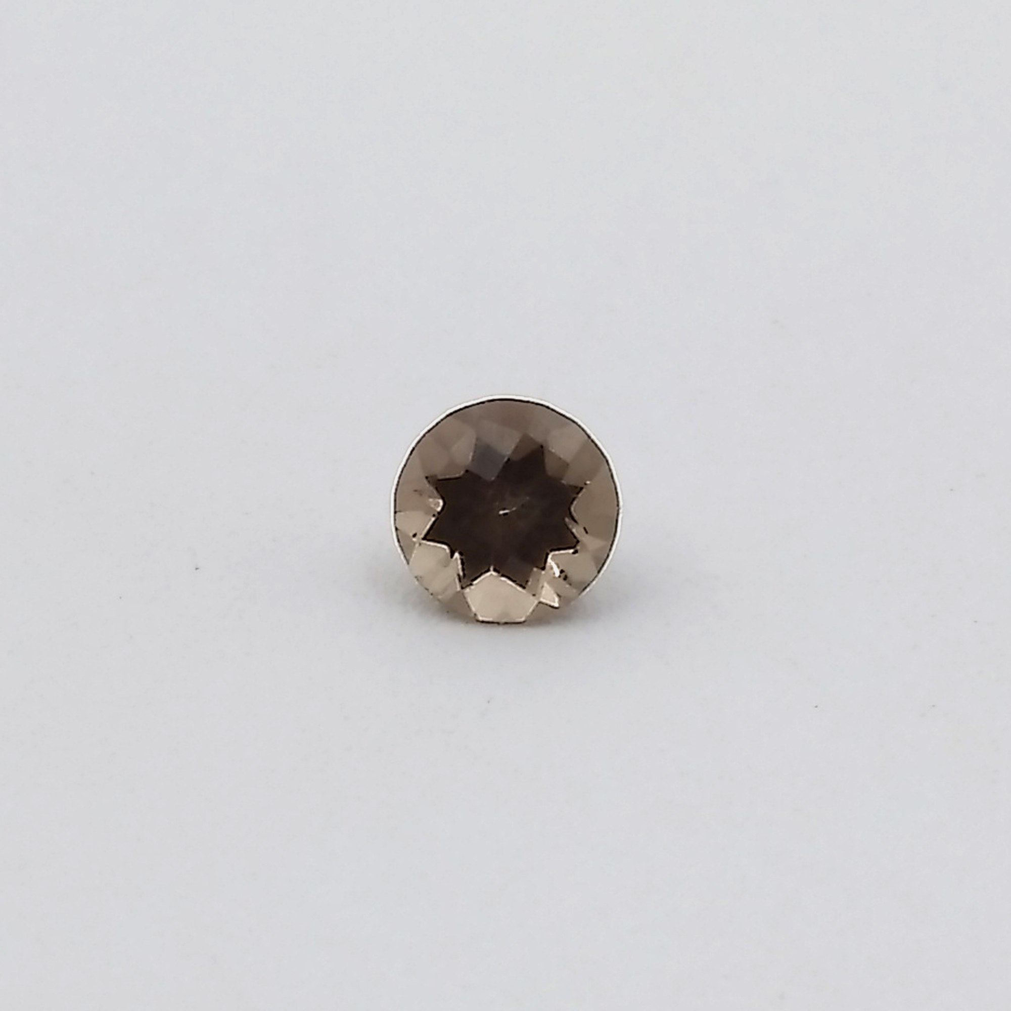 Smoky Quartz Round Checker Cut